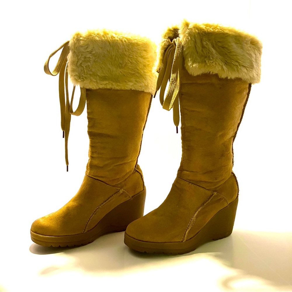 Women’s Tan Faux suede knee high boots